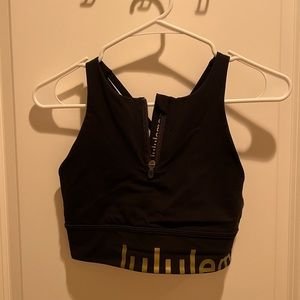 lululemon size 6 strappy back black sports bra.